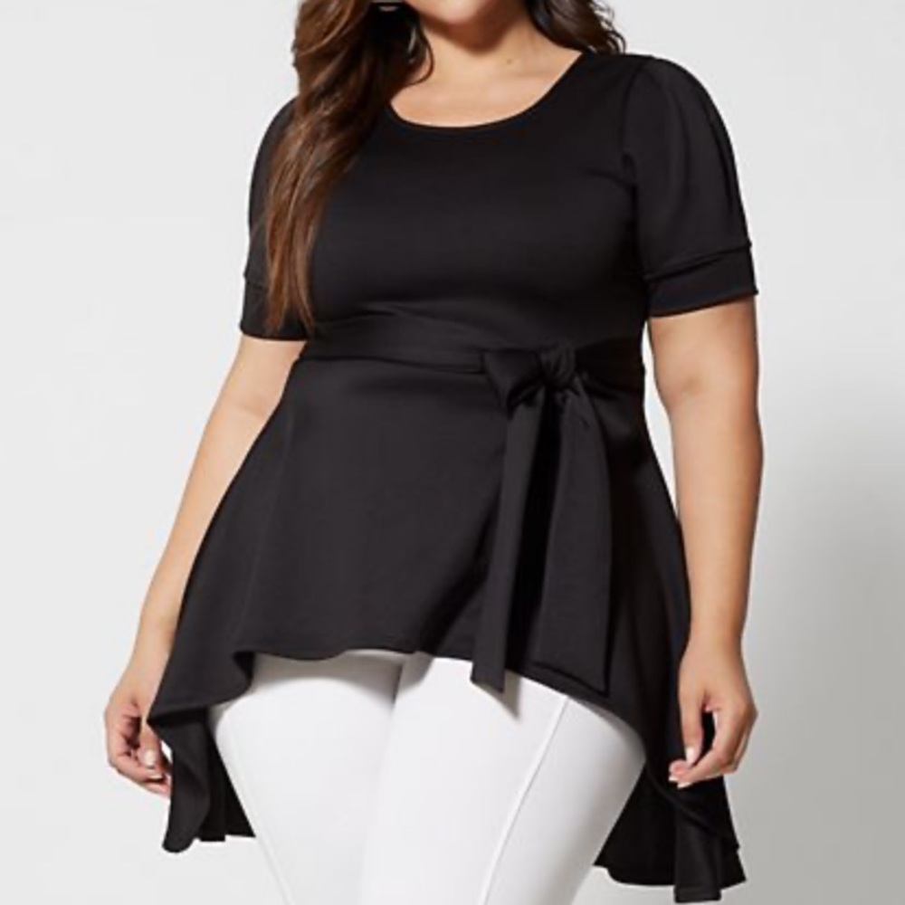 Black hi lo top
